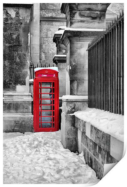 Oxford Telephone Box Print by Karen Martin