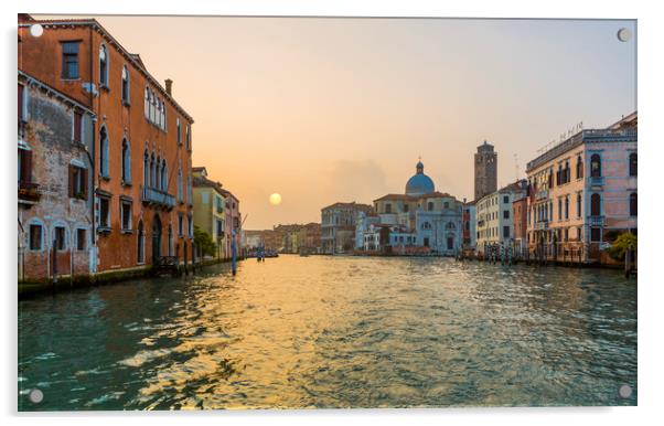 Sunset, Grand Canal, Venice! Acrylic by Maggie McCall