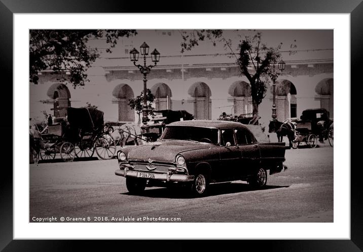 Cuba Car 3 Framed Mounted Print by Graeme B