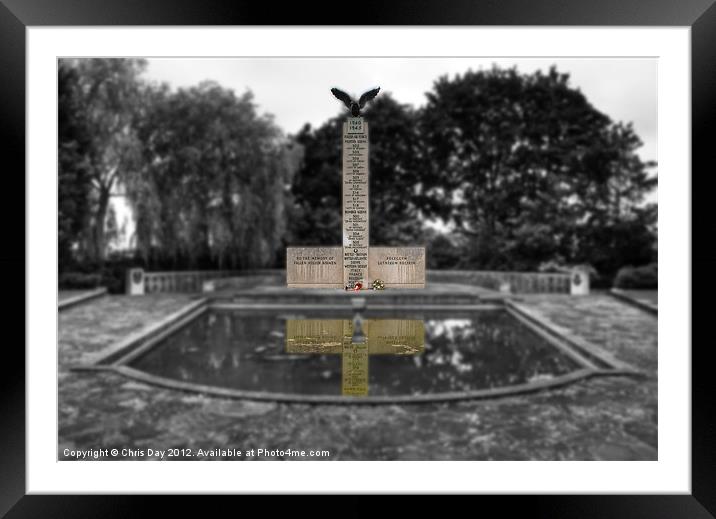 Polish War Memorial Isolation 2 Framed Mounted Print by Chris Day