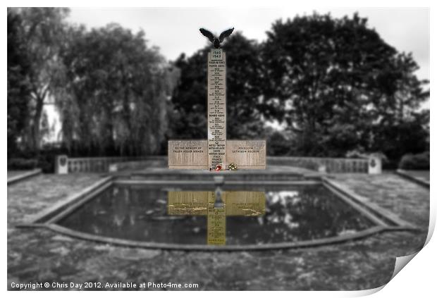 Polish War Memorial Isolation 2 Print by Chris Day