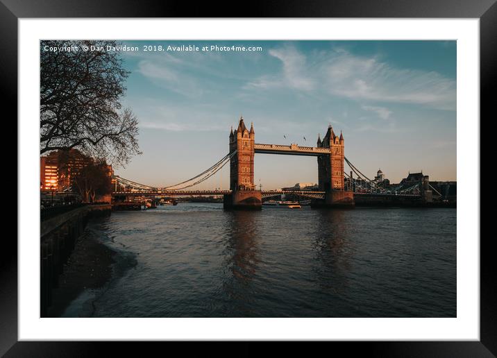Tower Bridge Sunset Framed Mounted Print by Dan Davidson