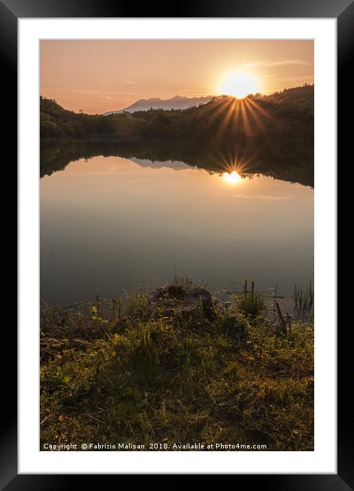 The sunset over the lake Framed Mounted Print by Fabrizio Malisan
