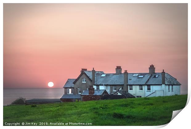 Old Coastguard Cottages  Weybourne Norfolk Print by Jim Key