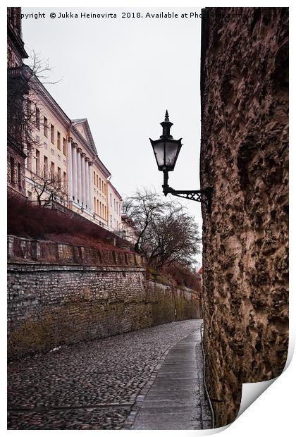 Old Lantern In The Old Town Of Tallinn Print by Jukka Heinovirta