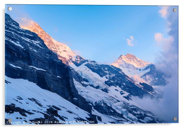 Monch and Jungfrau Acrylic by Jon Sparks