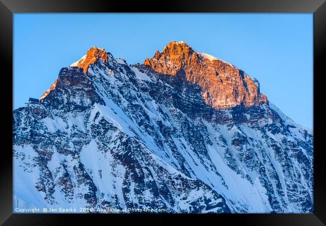 Morning light on the Jungfrau  Framed Print by Jon Sparks