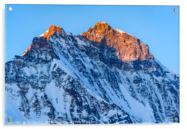 Morning light on the Jungfrau  Acrylic by Jon Sparks
