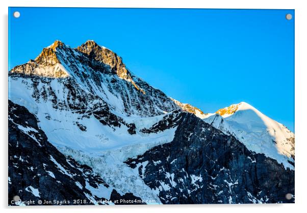 Jungfrau and Silberhorn 2 Acrylic by Jon Sparks