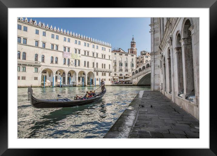 A Gondola in sunny venice Framed Mounted Print by Ray Hill