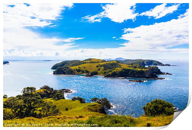 Bay of Islands view Print by Jon Sparks