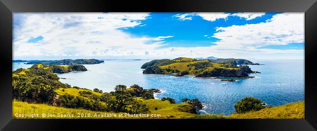 Bay of Islands panorama Framed Print by Jon Sparks