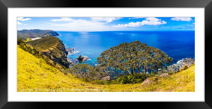 Tapotupotu Panorama Framed Mounted Print by Jon Sparks
