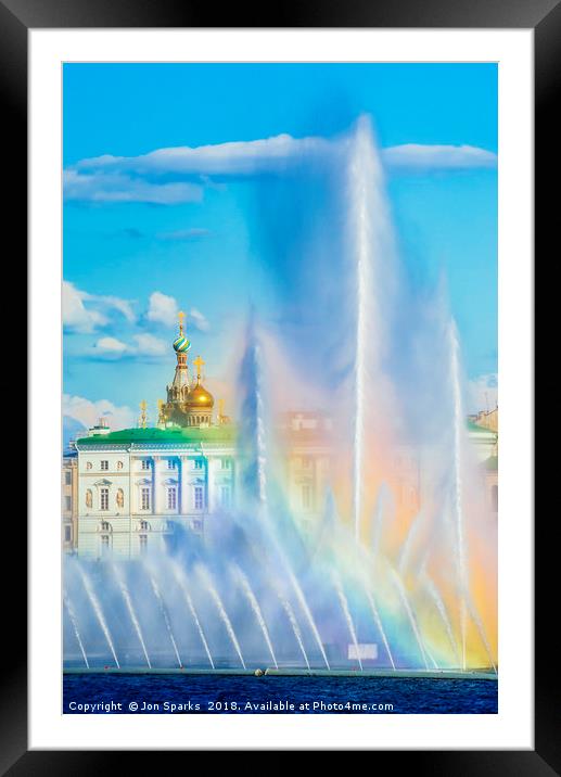Fountains and Winter Palace 2 Framed Mounted Print by Jon Sparks