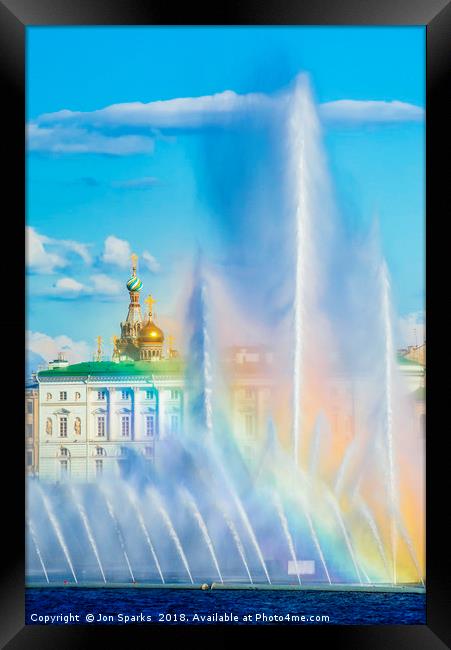 Fountains and Winter Palace 2 Framed Print by Jon Sparks