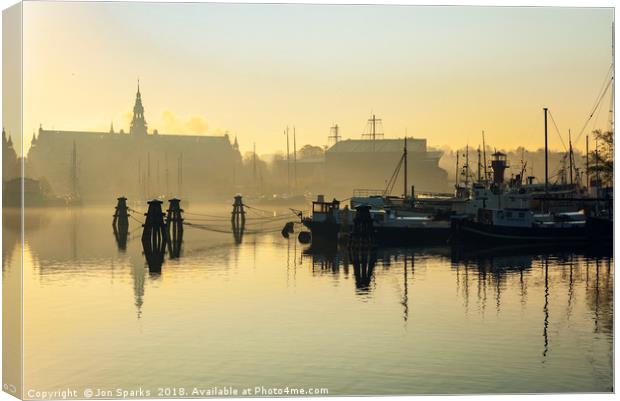 Early morning on Skeppsholmen Canvas Print by Jon Sparks