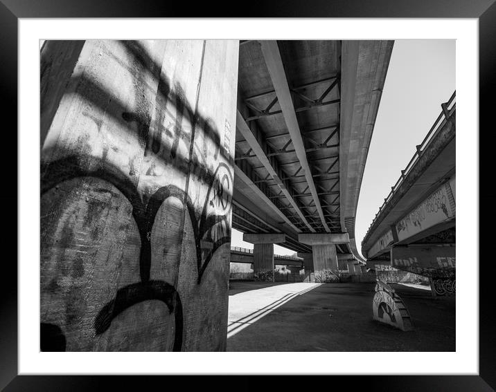 Under the Flyover Framed Mounted Print by Jon Rendle