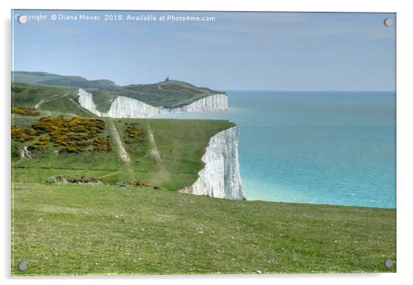 The Seven Sisters Cliffs Sussex. Acrylic by Diana Mower