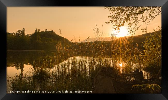 Spring sunset over the lake Framed Print by Fabrizio Malisan