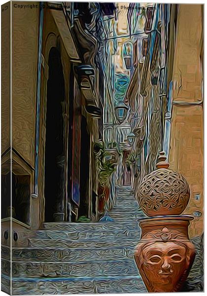 Side street in Sicily Canvas Print by Jim Jones