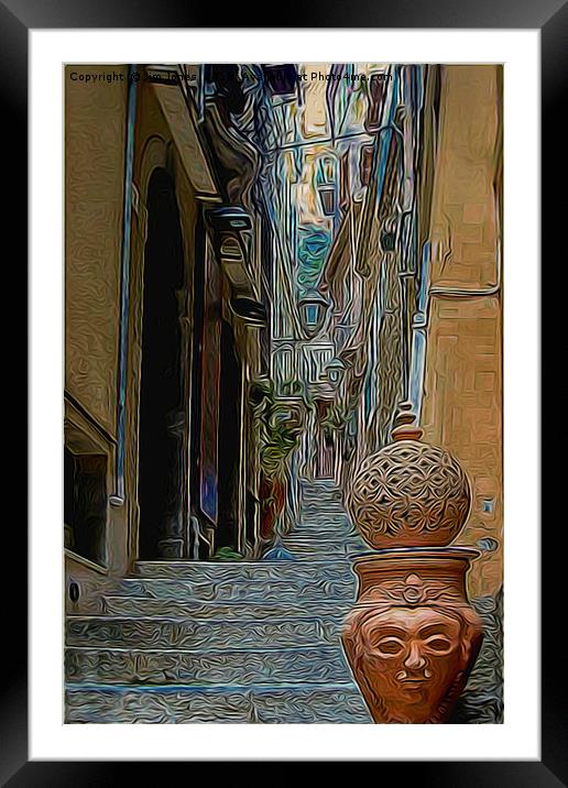 Side street in Sicily Framed Mounted Print by Jim Jones
