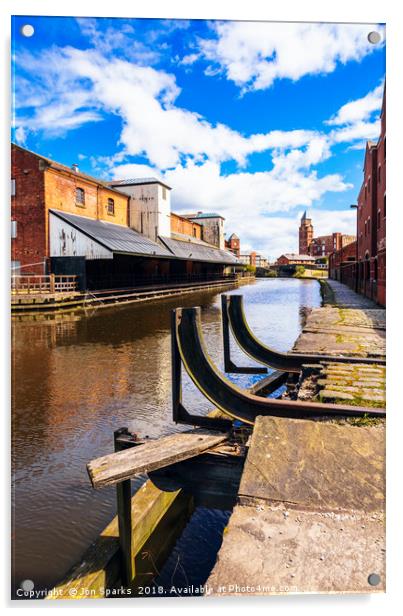 Wigan Pier and Trencherfield Mill Acrylic by Jon Sparks