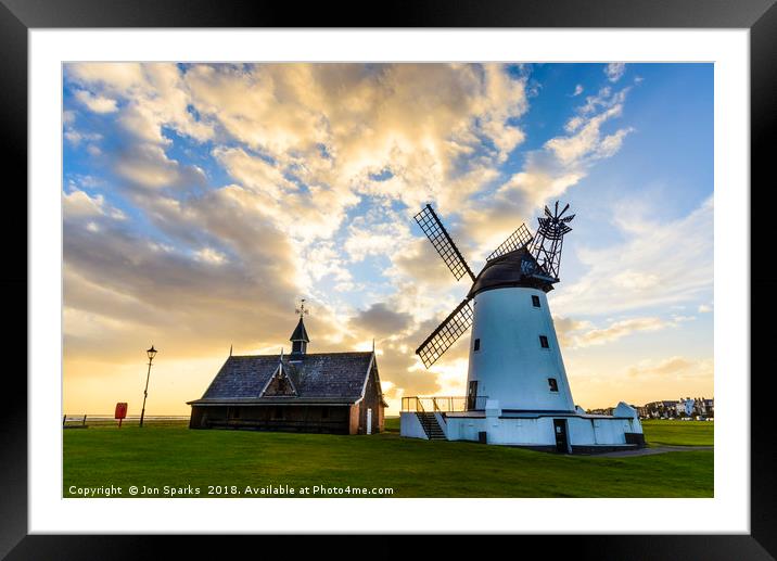 Windmill and Old Lifeboat House Framed Mounted Print by Jon Sparks