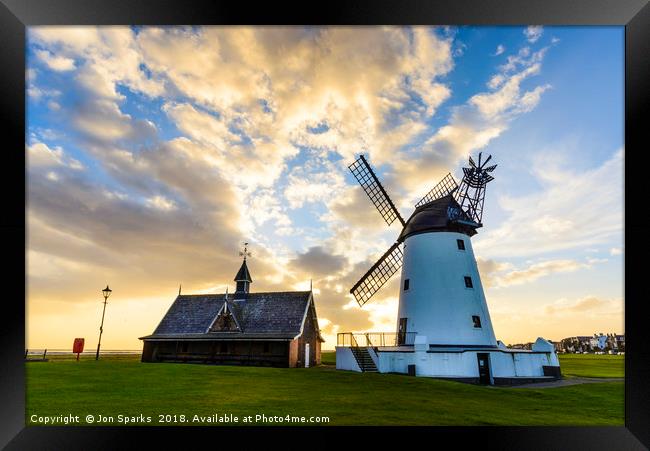 Windmill and Old Lifeboat House Framed Print by Jon Sparks