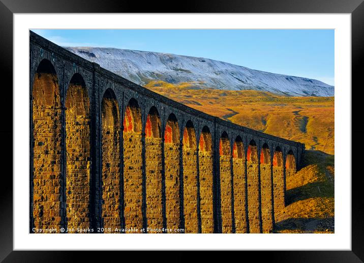 Ribblehead Viaduct and Whernside Framed Mounted Print by Jon Sparks