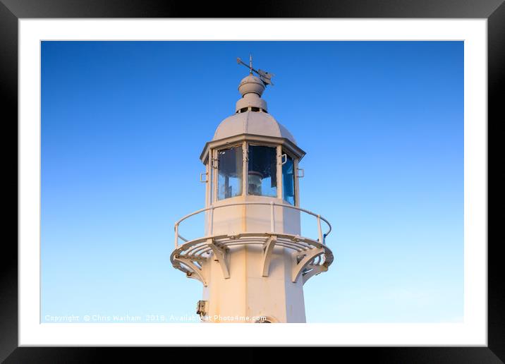Mevagissey Lighthouse Framed Mounted Print by Chris Warham