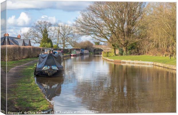 Canal boats on the Macclesfield Canal Canvas Print by Chris Warham