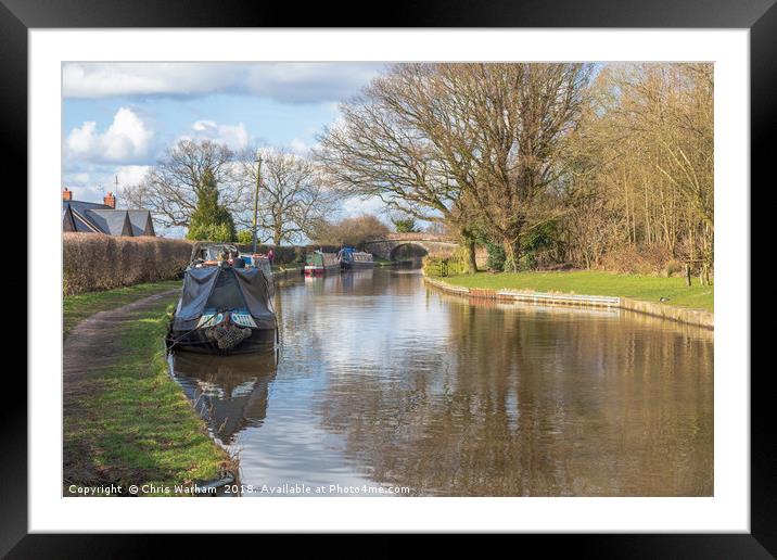 Canal boats on the Macclesfield Canal Framed Mounted Print by Chris Warham