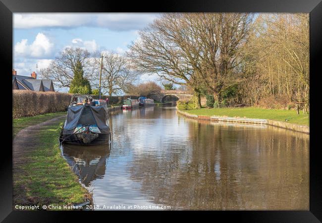 Canal boats on the Macclesfield Canal Framed Print by Chris Warham