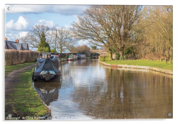 Canal boats on the Macclesfield Canal Acrylic by Chris Warham