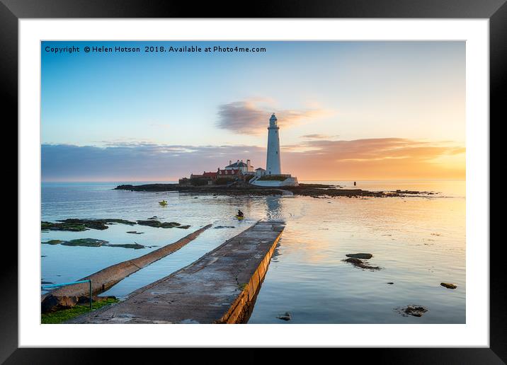 St Mary's Island at Whitley Bay Framed Mounted Print by Helen Hotson