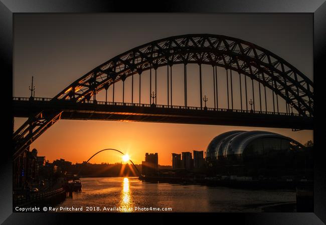 Tyne Bridge Sunrise  Framed Print by Ray Pritchard