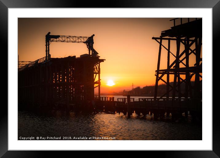 Dunston Staithes at Sunset Framed Mounted Print by Ray Pritchard
