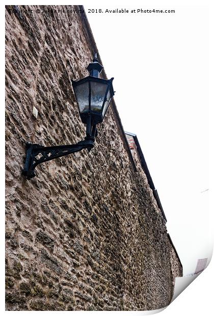 Old Lantern On The Wall Surrounding the Old Town O Print by Jukka Heinovirta