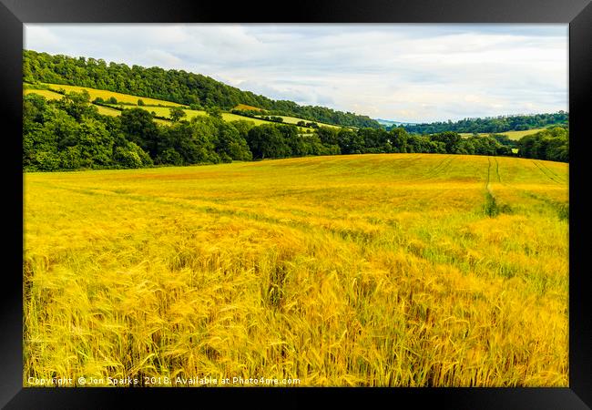 Field on Wenlock Edge Framed Print by Jon Sparks