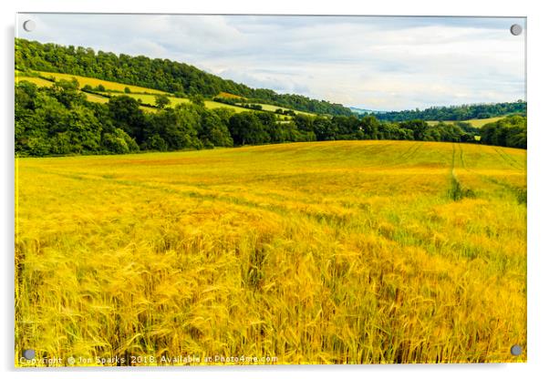 Field on Wenlock Edge Acrylic by Jon Sparks