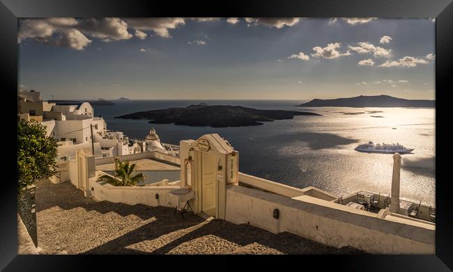 The View from Fira Framed Print by Naylor's Photography