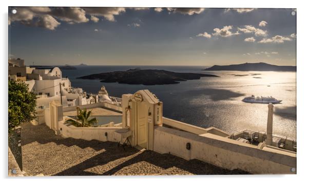 The View from Fira Acrylic by Naylor's Photography