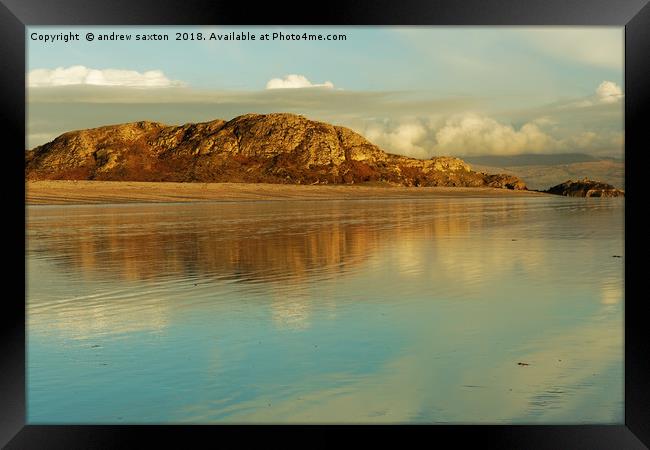 ROCK REFLECTION Framed Print by andrew saxton