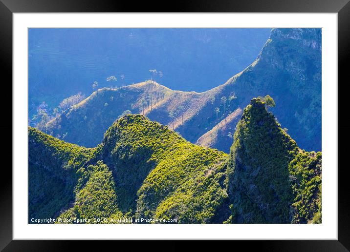Ridges on Madeira Framed Mounted Print by Jon Sparks