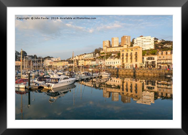 Torquay Harbour Reflections Framed Mounted Print by John Fowler