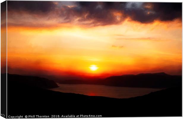 Sunsetting over Portree, Isle of Skye, No.2 Canvas Print by Phill Thornton
