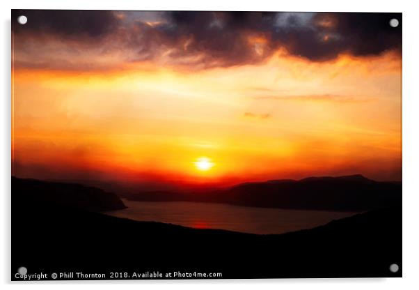 Sunsetting over Portree, Isle of Skye, No.2 Acrylic by Phill Thornton