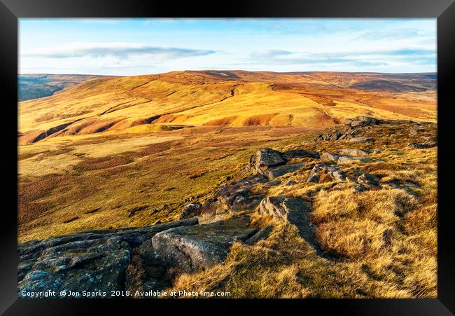 West from Bowland Knotts  Framed Print by Jon Sparks