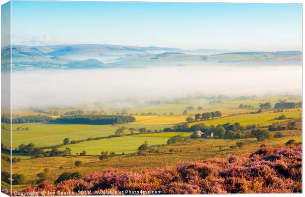 Morning mist, Loud valley 1 Canvas Print by Jon Sparks