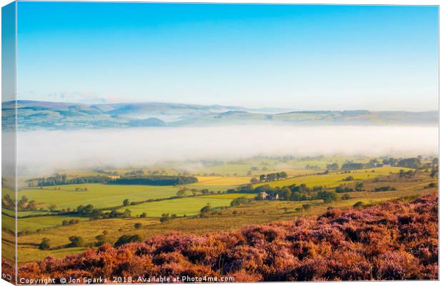 Morning mist, Loud valley 2 Canvas Print by Jon Sparks